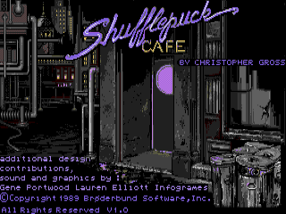 Shufflepuck Cafe title screen for Amiga